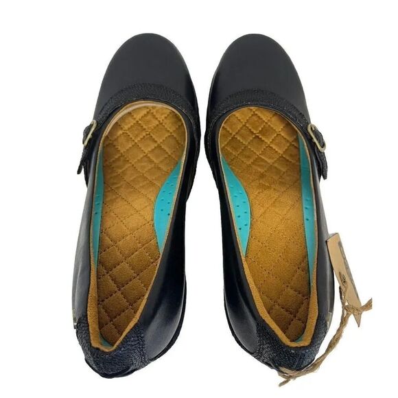 MOZO NWT Fresco Black Platform Wedge Buckle Shoe Heels Women's Size 6.5 - Picture 11 of 12